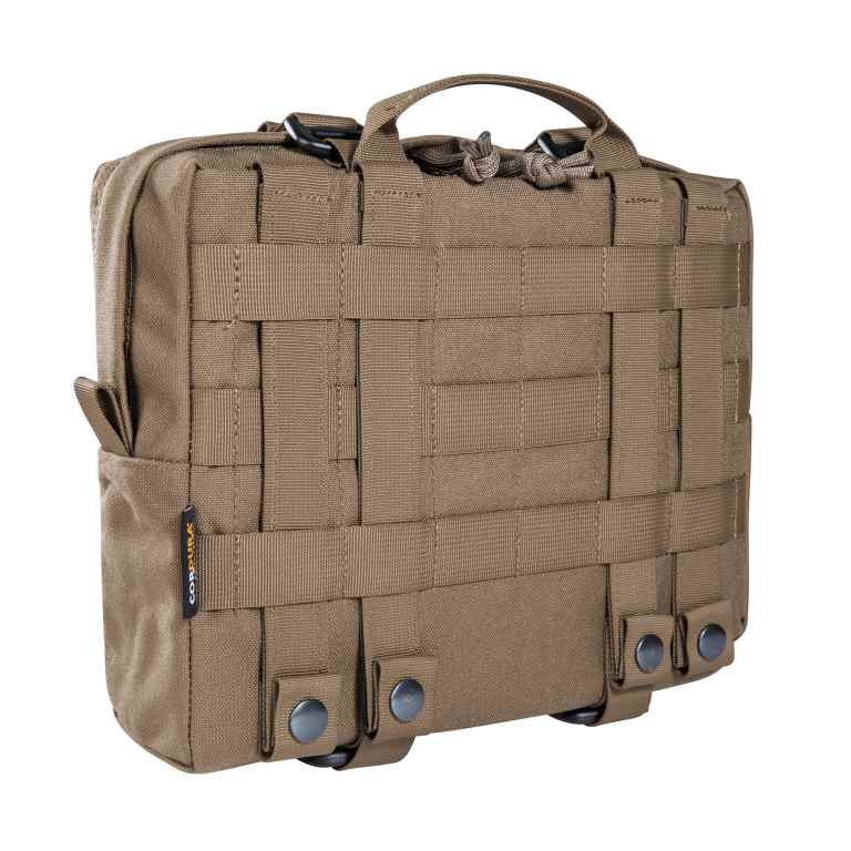 Large accessory and lid pouch. The TT Tac Pouch 10 MKII is designed as a MOLLE affixed pouch for the TT Base Pack 52 and TT Base Pack 75, though can also be used with other backpacks or as a large hip pouch. Twin compression straps contain goods in transit, and a MOLLE front provides adaptability. www.defenceqstore.com.au