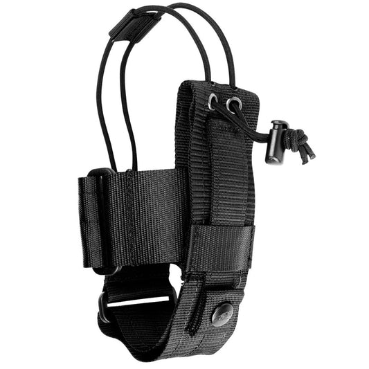 Size-adjustable holster for all kinds of radios. Size-adjustable strap loops For devices with the dimensions: Width min. 5 - max. 9 cm / Depth min. 3 - max. 5 cm / Length min. 14 - max. 26 cm MOLLE snap button system Needs one MOLLE loop www.defenceqstore.com.au