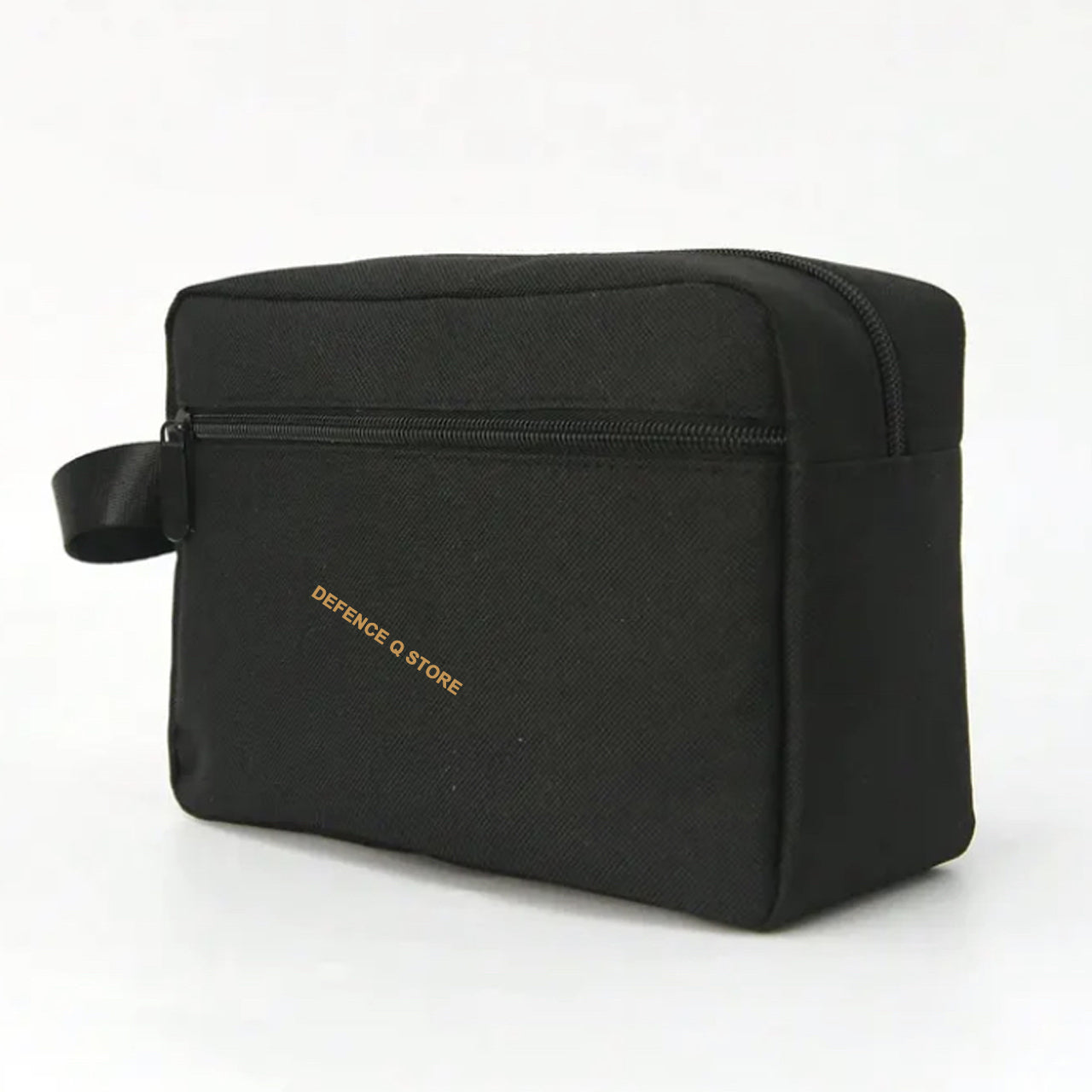 This Toiletry Bag Black is a must-have for any traveler. With dimensions of 16.5cm (H) x 23cm (W) x 9cm (D), it's perfect for storing toiletries and accessories. Made from 100% Polyester, it boasts a sleek and durable design. The side carry handle, front pocket compartment with closeable zip, and top zip closure make it a convenient and stylish choice. www.defenceqstore.com.au