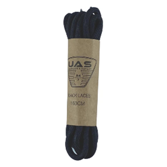 UAS Tactical Shoe Laces Black 160cm offer an ideal solution for military, tactical, and law enforcement professionals. These boot laces serve as excellent replacements for any tactical boots and are crafted from durable polyamide, with the black version made of sturdy nylon for long-lasting performance. www.defenceqstore.com.au