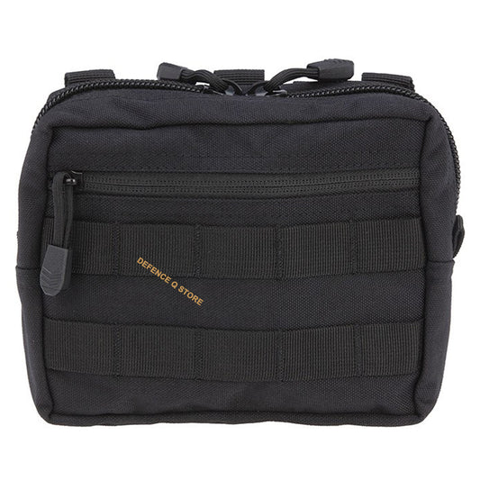 Organize your gear easily with the Wide Accessory Pouch MKIII Black. Elastic loops within provide quick access to essential items, and the front MOLLE panel allows you to attach additional pouches as needed. Plus, keep everything in its place with the front zippered section for ultimate organization and storage capacity. www.defenceqstore.com.au