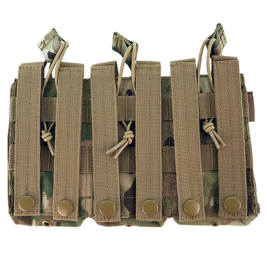 The Valhalla Triple Mag Pouch is an easy and effective way to carry your magazines. It does this by utilizing an open-top design with elastic bungee cords with easy pull tabs to hold the mags in place. www.defenceqstore.com.au