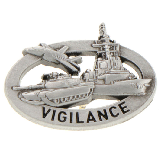 Australia's service people carry out their missions using cutting-edge military equipment and hardware. Their vigilance is our peace of mind. Show your support with this 25mm lapel pin in an oxidised silver finish. This stunning pin is a beautiful addition to any jacket, cap, or collection. www.defenceqstore.com.au