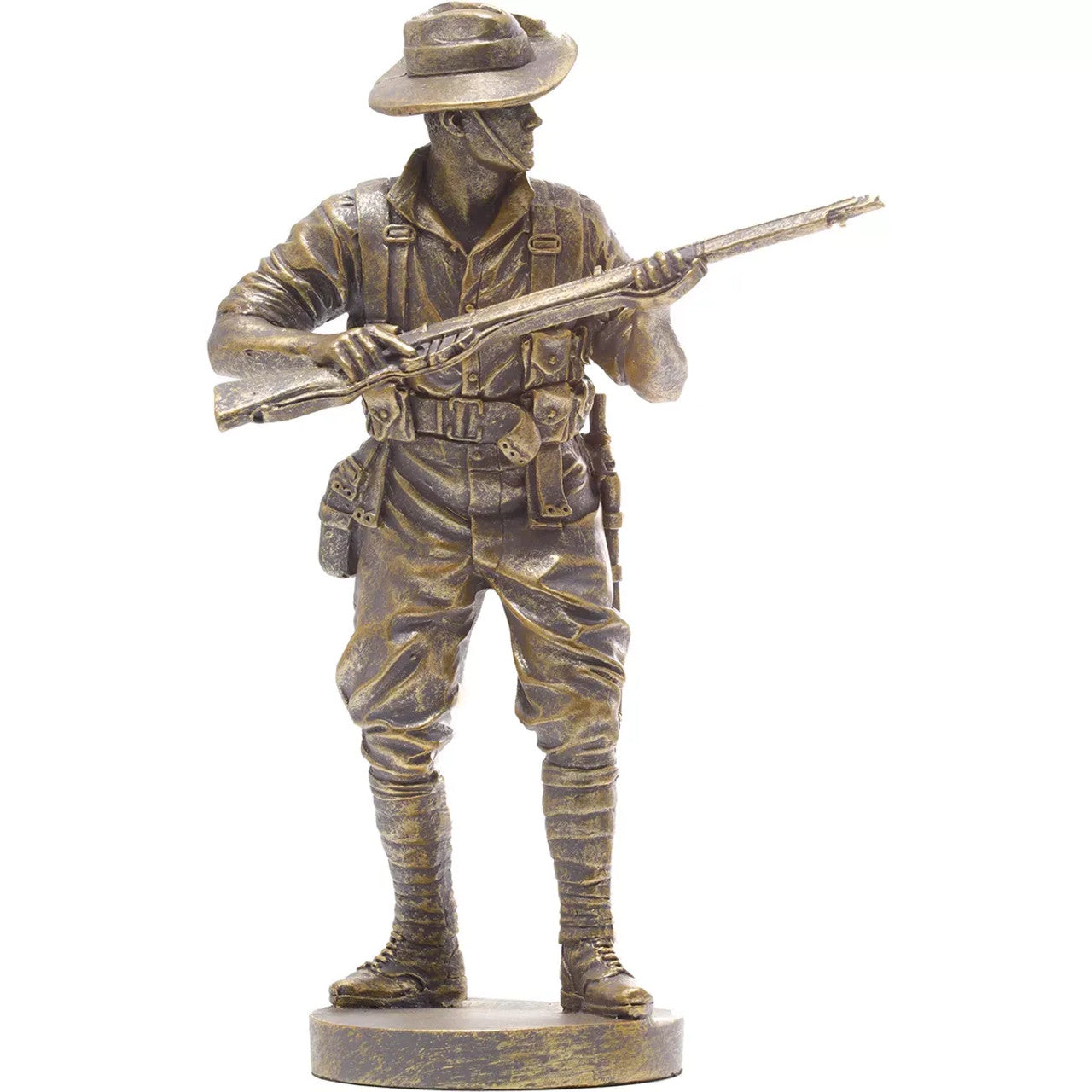 The sensational collector's edition of our fantastic WW1 Digger Miniature figurine. Only 100 of the WW1 Digger Miniature figurines feature this unique gold finish, creating the Collector's Gold Edition. www.defenceqstore.com.au