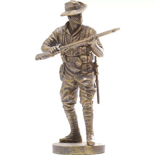 The sensational collector's edition of our fantastic WW1 Digger Miniature figurine. Only 100 of the WW1 Digger Miniature figurines feature this unique gold finish, creating the Collector's Gold Edition. www.defenceqstore.com.au