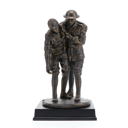 This evocative 300mm tall mounted limited edition cold cast bronze figurine pays tribute to the bravery and sacrifice of the Australian Imperial Force during the Great War 1914-1918. It serves as a poignant reminder of the immense toll the war took on Australia, with over 330,000 soldiers serving overseas and more than 62,000 losing their lives. www.defenceqstore.com.au