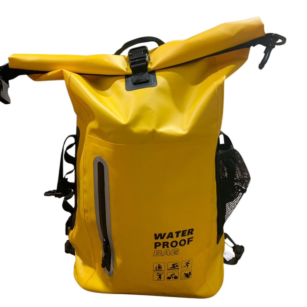 Explore the great outdoors with our versatile and durable Waterproof Backpack Drybag! Measuring 46x30x15.5cm, this backpack is made of PVC material and features clip-on shoulder straps for easy carrying. Perfect for hiking, light climbing, beach trips, kayaking, and other tactical operations, this backpack will be your go-to for all your outdoor adventures. www.defenceqstore.com.au