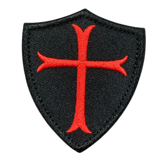 Experience the power and impact of Crusade Shield Black Embroidery Velcro Backed Patch in a compact 7.5x6.5cm size. Don't underestimate the potential of this patch - it's the perfect addition to any outfit or accessory. Order now and discover the endless possibilities! www.defenceqstore.com.au