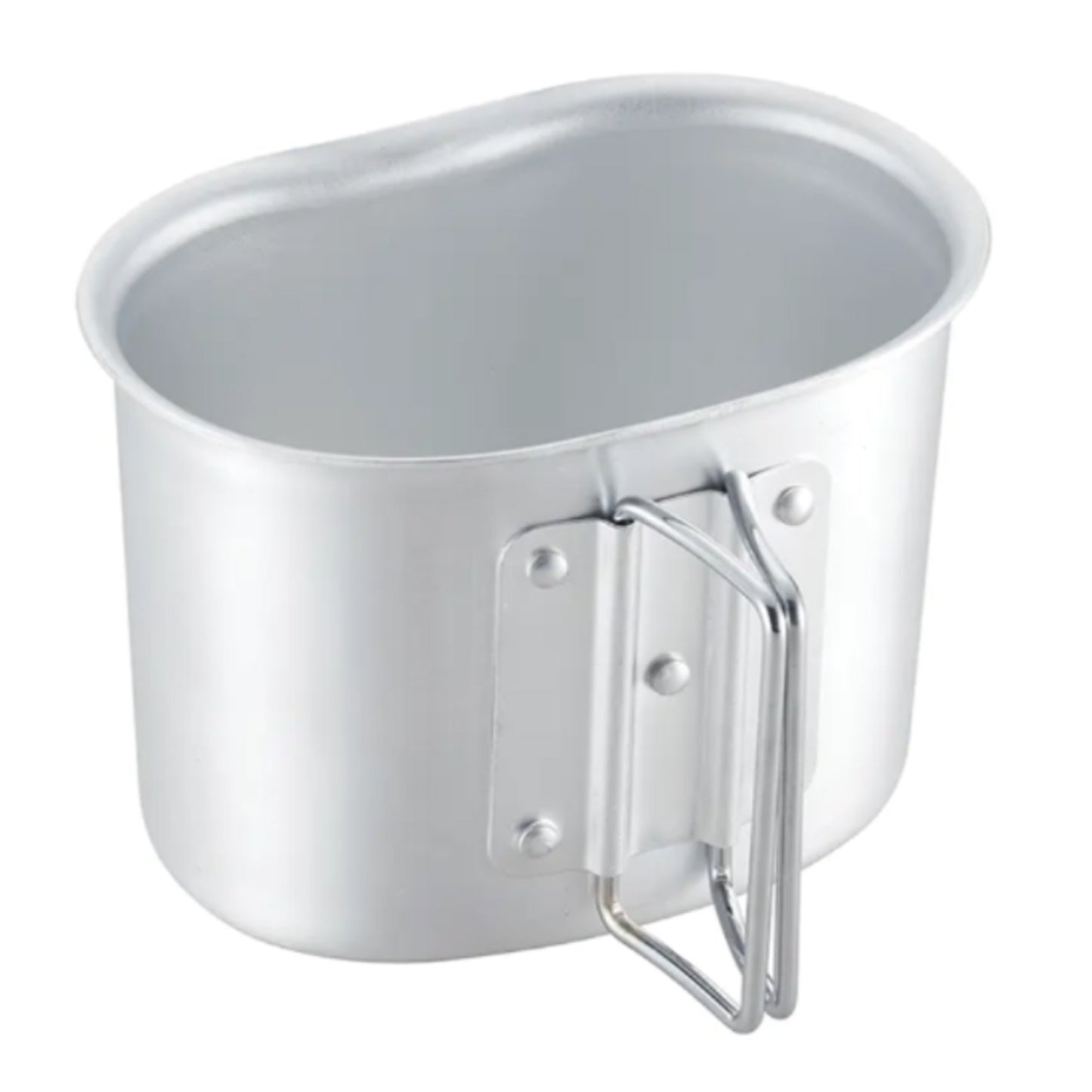 The US Army Style Aluminium Canteen Cup is lightweight yet strong and features folding handles for easy use and pouring. Traditional kidney shape.
Features:
Material: Aluminium
Folding Handles
It will fit over the bottom of a 1qt Canteen
Specifications:
Weight: 97g
Dimensions (handles folded): 12.9 x 8.5 x 9.4 cm www.defenceqstore.com.au