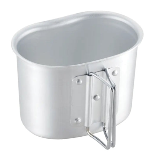 The US Army Style Aluminium Canteen Cup is lightweight yet strong and features folding handles for easy use and pouring. Traditional kidney shape.
Features:
Material: Aluminium
Folding Handles
It will fit over the bottom of a 1qt Canteen
Specifications:
Weight: 97g
Dimensions (handles folded): 12.9 x 8.5 x 9.4 cm www.defenceqstore.com.au
