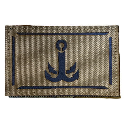 Anchor Laser Cut Tan Patch Hook & Loop. Size: 8x5cm HOOK AND LOOP BACKED PATCH(BOTH PROVIDED) www.defenceqstore.com.au
