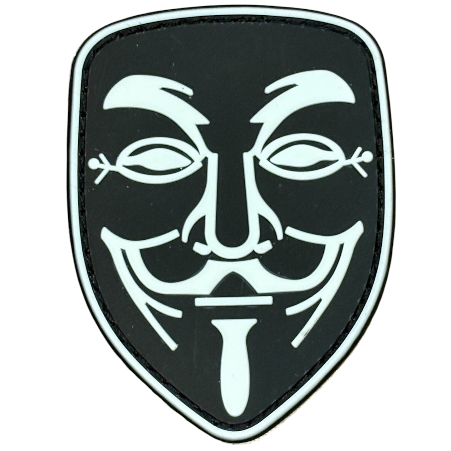 Make a bold statement with the Anonymous PVC Black Morale Patch Hook & Loop . This striking 5.7x8cm patch features laser-cut precision detailing that demands attention. Backed with both hook and loop fasteners, it's ready to attach to tactical gear, backpacks, or uniforms instantly. www.defenceqstore.com.au