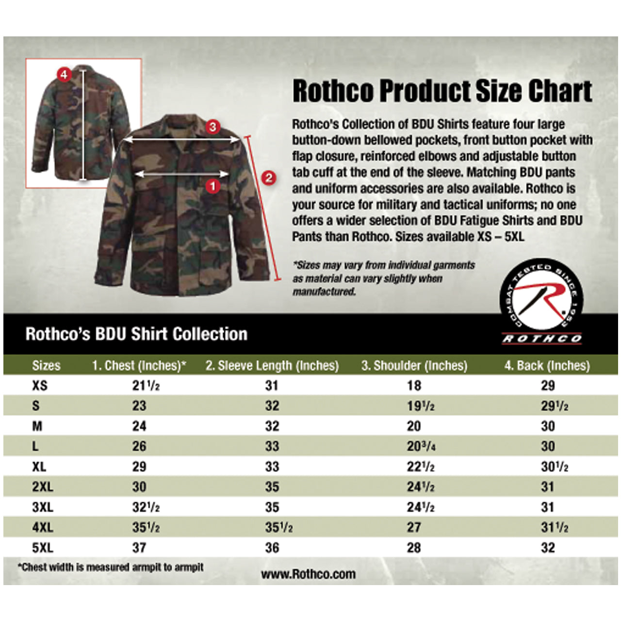Rothco Rip-Stop BDU Shirt (100% Cotton Rip-Stop) Black