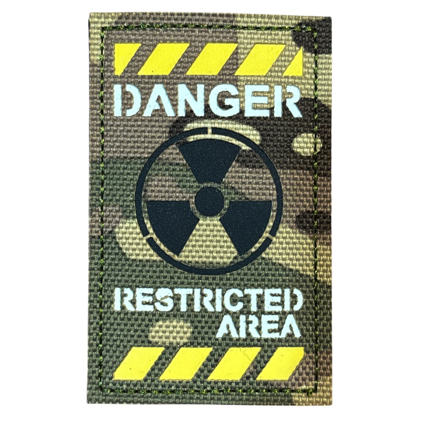 Make a bold statement with the Danger Restricted Area Laser Cut Multicam Patch. This striking 5x8cm patch features laser-cut precision detailing that demands attention. www.defenceqstore.com.au