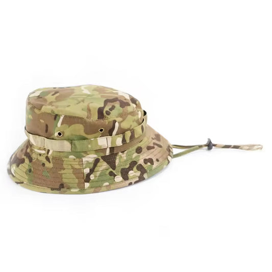 Experience the unbeatable comfort and functionality of this Giggle Bush Hat in size 60! Crafted with breathable canvas fabric, this hat features a Multicam drawstring with toggle for a secure fit. The double layer brim provides added protection from the elements, while the improved design boasts a wider brim for a stylish look. Don't miss out on this must-have accessory! www.defenceqstore.com.au