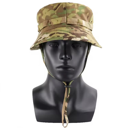 Experience the unbeatable comfort and functionality of this Giggle Bush Hat in size 60! Crafted with breathable canvas fabric, this hat features a Multicam drawstring with toggle for a secure fit. The double layer brim provides added protection from the elements, while the improved design boasts a wider brim for a stylish look. Don't miss out on this must-have accessory! www.defenceqstore.com.au