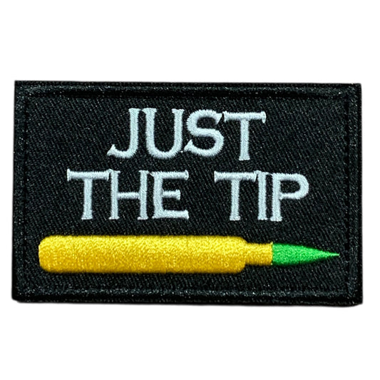 Experience the power and impact of Just The Tip's Velcro Backed Patch in a compact 8x5cm size. Don't underestimate the potential of this patch - it's the perfect addition to any outfit or accessory. Order now and discover the endless possibilities! www.defenceqstore.com.au