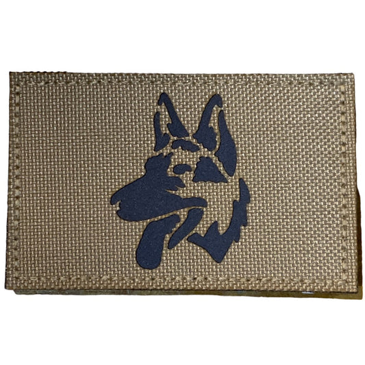 K9 Laser Cut Tan Patch Hook & Loop.   Size: 8x5cm  HOOK AND LOOP BACKED PATCH(BOTH PROVIDED) www.defenceqstore.com.au