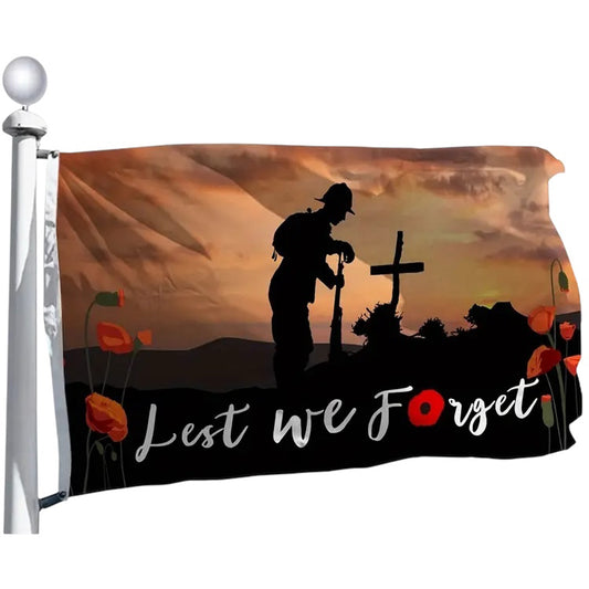 The WWI We Will Remember Them Fabric Flag is a breathtaking tribute to honor and remembrance that will evoke strong emotions. It is more than just a work of art, it is a meaningful symbol of gratitude and reflection. Proudly display it in your home, workplace, or at an event, and let it serve as a constant reminder of the sacrifices of our brave service members. www.defenceqstore.com.au
