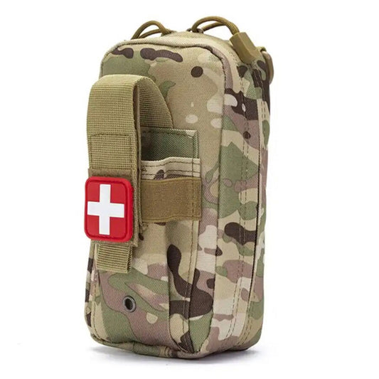 Compact Emergency kit pouch with lots of uses, carry your tourniquet, multitool or torch in the front pocket. Add your essential items in the main compartment from bandages to rations. Attach to your gear with x2 MOLLE straps to suit your needs but don't forget this essential pouch in the field. www.defenceqstore.com.au