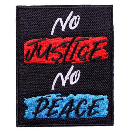 No Justice No Peace Patch Iron On 7.5x5cm www.defenceqstore.com.au