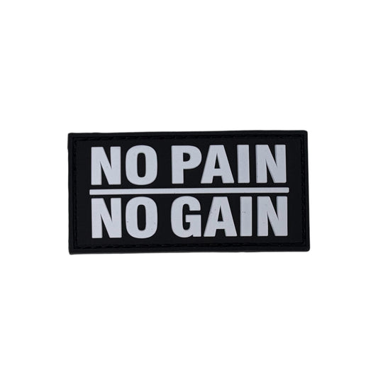 Unleash your creativity with the No Pain No Gain PVC Morale Patch Velcro Backed! Measuring 6x3cm and featuring a beautifully moulded design and secure hook backing, this patch is a must-have for any collector. www.defenceqstore.com.au