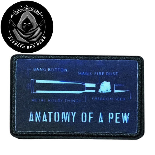 Anatomy Of A Pew Embroidery Morale Patch - Stealth Ops Gear, measuring 8x5cm, is a striking and durable addition to personalize your gear with style and toughness. www.defenceqstore.com.au