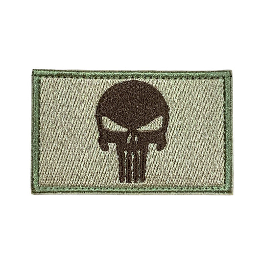 Experience the power and impact of Punisher Brown On Tan Embroidery Velcro Backed Morale Patch in a compact 8x5cm size. Don't underestimate the potential of this patch - it's the perfect addition to any outfit or accessory. Order now and discover the endless possibilities! www.defenceqstore.com.au
