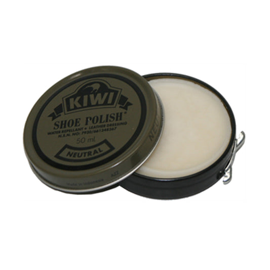 Kiwi Shoe Polish Neutral contains a time-honoured blend of quality waxes that help to protect and nourish leather whilst leaving it will a beautiful, long-lasting shine. The unique formula infuses deep into leather to rejuvenate and strengthen, extending the life of leather shoes in neutral colours. www.defenceqstore.com.au