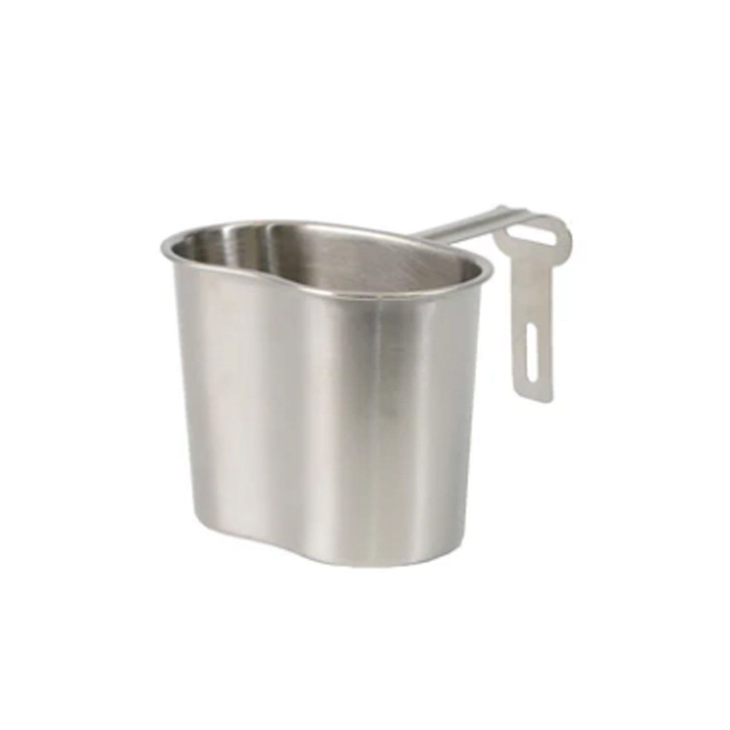 This authentic military-issue stainless steel cup represents genuine ADF heritage, spanning from the late 1980s through 2013. Crafted from durable stainless steel with a convenient folding handle, it's designed to fit seamlessly over the standard plastic canteen. www.defenceqstore.com.au