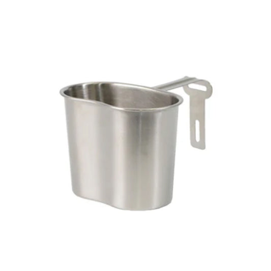This authentic military-issue stainless steel cup represents genuine ADF heritage, spanning from the late 1980s through 2013. Crafted from durable stainless steel with a convenient folding handle, it's designed to fit seamlessly over the standard plastic canteen. www.defenceqstore.com.au