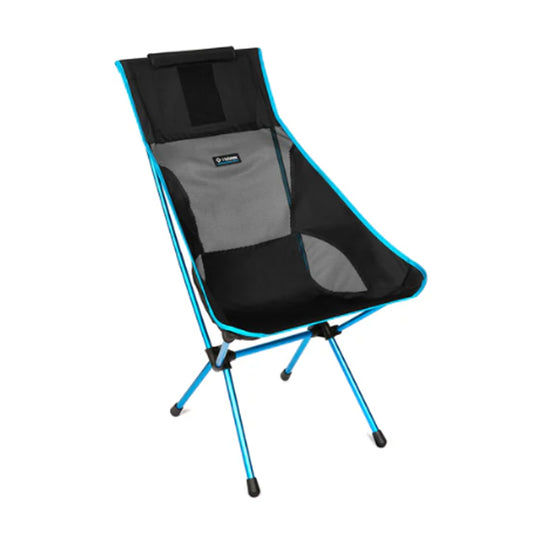 The Helinox Sunset Camping Chair packs down to a portable 47 x 12 x 14cm in its included bag and weighs just 1.6kg. Strong and light, the heart of its innovative design is a frame made from a proprietary DAC aluminium alloy delivering a maximum strength-to-weight ratio that comfortably holds up to 145kg. www.defenceqstore.com.au