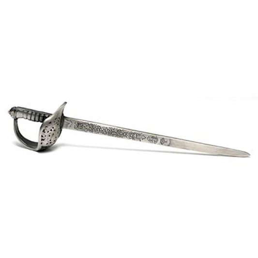 Carved by a master engraver - replica of the ceremonial infantry officer's sword. Full Length: 20cm Blade only Length: 16cm www.defenceqstore.com.au