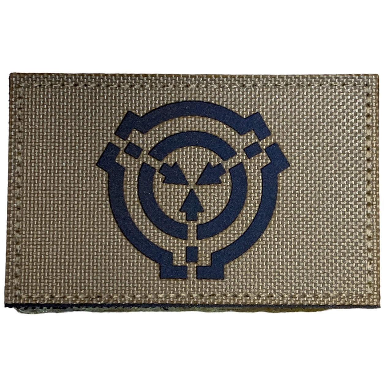 Target Laser Cut Tan Patch Hook & Loop. Size: 8x5cm HOOK AND LOOP BACKED PATCH(BOTH PROVIDED) www.defenceqstore.com.au