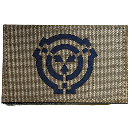 Target Laser Cut Tan Patch Hook & Loop. Size: 8x5cm HOOK AND LOOP BACKED PATCH(BOTH PROVIDED) www.defenceqstore.com.au
