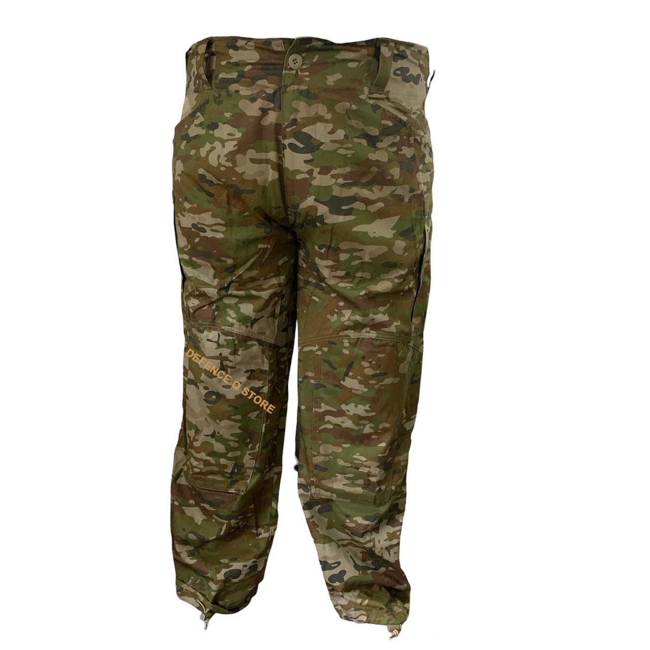 The Army Tactical Trousers AMCU are designed with AMC compatible military pattern, featuring cargo pockets with zips on the legs, an adjustable waist with wide belt loops, and elastic trouser ties with a toggle at the ankles. The groin area is made of elastic material for added comfort and movability, while padding through the waistband maintains a similar design to standard military trousers. Made with 100% cotton, the trousers come in a stylish AMC color. www.defenceqstore.com.au