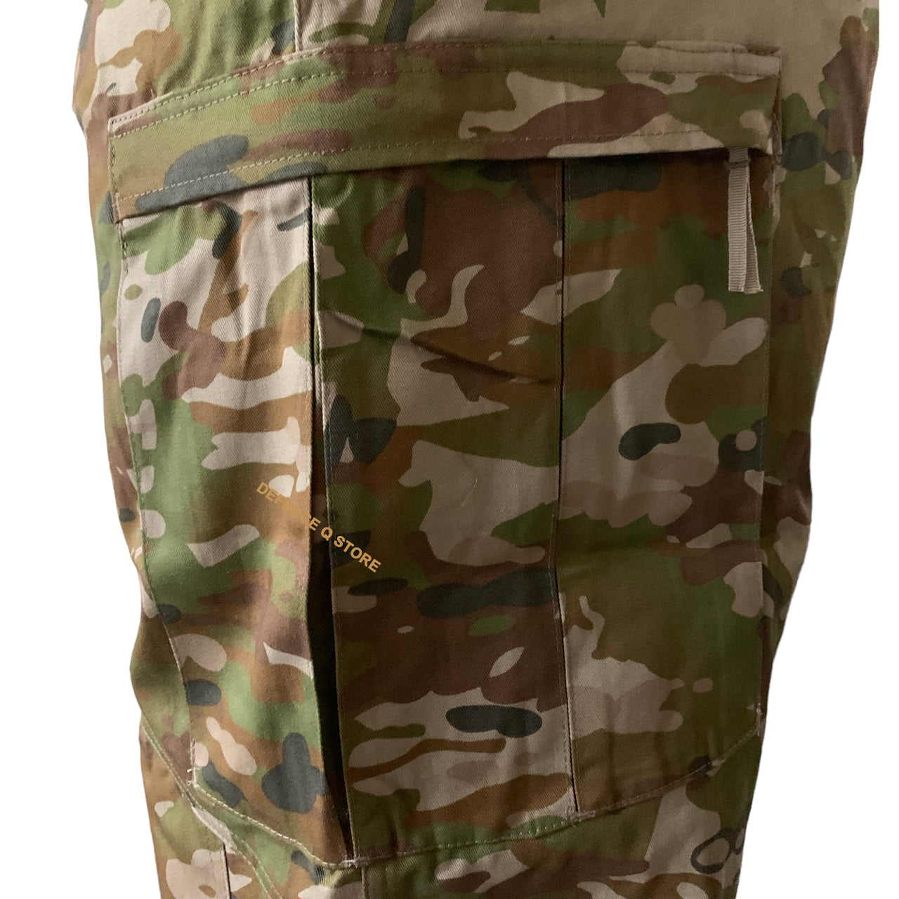 The Army Tactical Trousers AMCU are designed with AMC compatible military pattern, featuring cargo pockets with zips on the legs, an adjustable waist with wide belt loops, and elastic trouser ties with a toggle at the ankles. The groin area is made of elastic material for added comfort and movability, while padding through the waistband maintains a similar design to standard military trousers. Made with 100% cotton, the trousers come in a stylish AMC color. www.defenceqstore.com.au