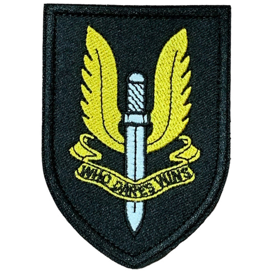 Take on new challenges and embrace the daring spirit of the British SAS with "Who Dares Wins" Patch Hook & Loop. This powerful motto has been embraced by eleven elite special forces units worldwide, and now you can embody it in your own organization or project. www.defenceqstore.com.au