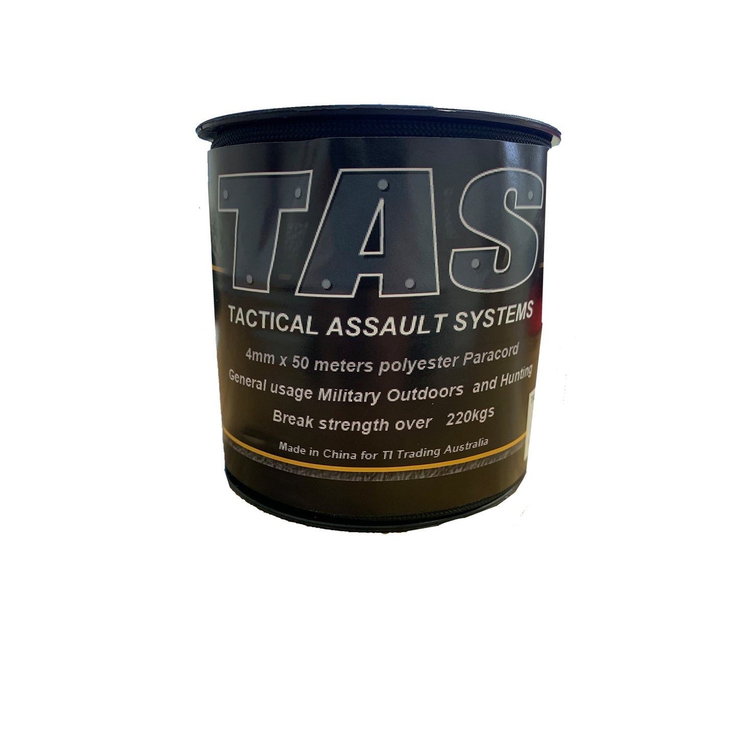 4mmx50meters polyester paracord General usage, military, outdoors, camping and hunting Break strength over 220kg Do not use for climbing