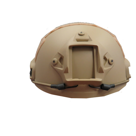 High-grade ABS plastic and foam cushioning team up to create this injection molded Fast Helmet with Velcro for attachments like signs and lights. Experience superior abrasion resistance and balanced weight distribution thanks to the forehead base, designed for NVG equipment.  www.defenceqstore.com.au