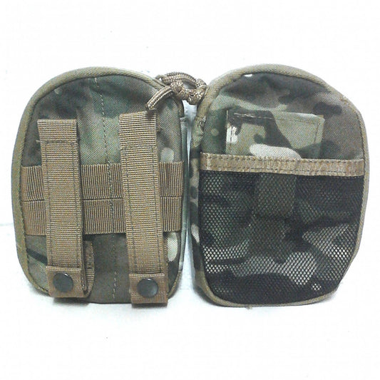 900 Denier double PU coated fabric Multi-purpose utility pouch Tear drop design Mesh front pocket MOLLE compatible Opens up flat like a book