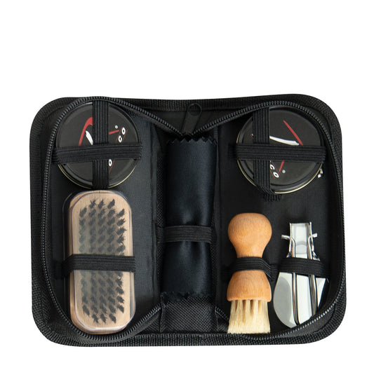 Rothco’s Compact Shoe Care Kit contains everything you need to fix and enhance the shine of your favorite uniform shoes and boots.