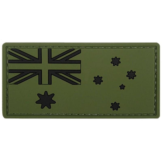 Australian Flag PVC Patch OD Green  Great for attaching to your field gear, jackets, hats or even create your own patch board.  Size: 8x4cm  VELCRO BACKED