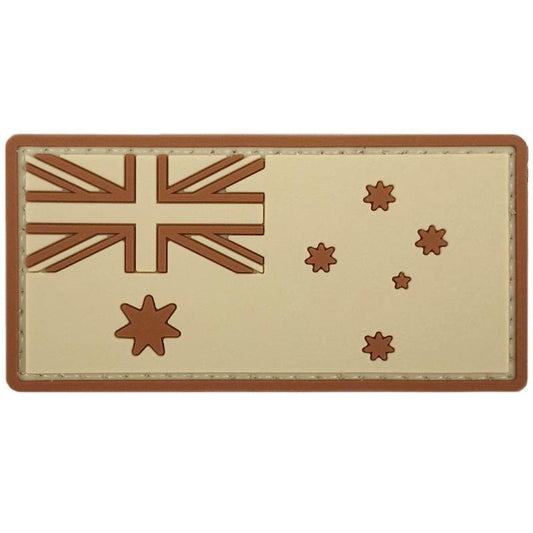 Australian Flag PVC Patch Light Tan  Great for attaching to your field gear, jackets, hats or even create your own patch board.  Size: 8x4cm  VELCRO BACKED