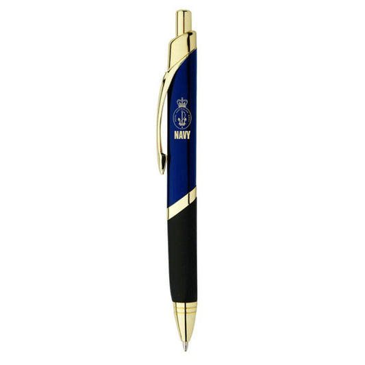 Quality Metal pen with chrome fittings, laser engraved with the Navy brand. Premium German black ink refill with tungsten carbide ball. Super smooth and comfortable writing is guaranteed.