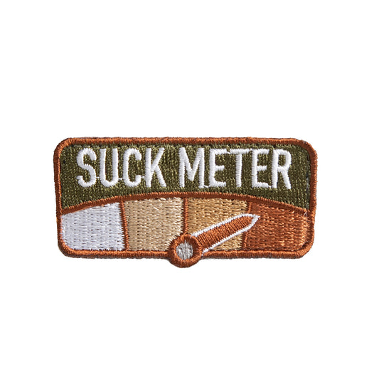 When the suck is off the charts, embrace it with Rothco’s Suck Meter Morale Patch  Suck Meter Patch In MultiCam Colors Morale Patch Measures: 2 ½” X 1 ¼” Hook Back Goes Well With Rothco’s Special Ops Jackets, Transport Packs, Tactical Vests And More Perfect Gift For Your Airsoft/Paintball Friends www.defenceqstore.com.au