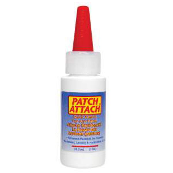 Bonds Almost Any Patch To Fabric Permanent Washable & Dry-cleanable Non-toxic Can Be Removed By Reheating. 33.3ml