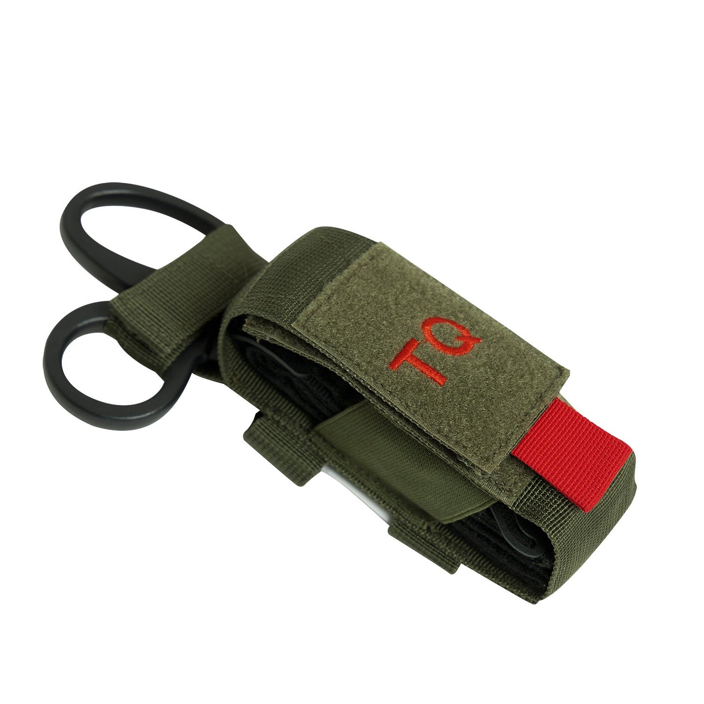 Rothco’s Tactical “TQ” Pouch is designed to hold your tourniquet and shears with an elastic hook & loop compartment and a hidden back pocket with a horizontal hook and loop strap that feeds through the handle of your shears.