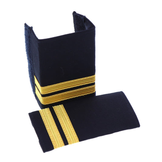 This quality 2 Stripe Soft Epaulette with embroidered detailing this set of two is ready for wear.  Specifications:  Material: Soft Epaulette, fabric, raised embroidery Colour: Blue, gold Size: Standard www.defenceqstore.com.au