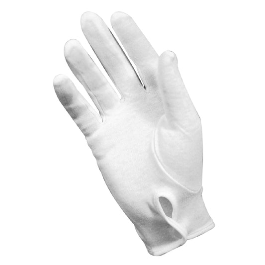 The Parade Gloves Are Made From A Breathable, Comfortable And Soft 100% Cotton Material Fourchette Stitching On Back Of Hand And Set In Thumb 3 Point Back Snap Closure On Wrist Ideal For Use With Military Uniforms, Police And Firefighter Uniforms For Formal Formal Dress Events And Parades
